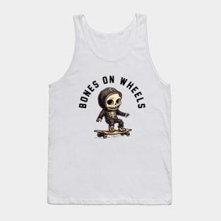 Skeleton Skateboarder - Bones On Wheels (Black Lettering) Tank Top